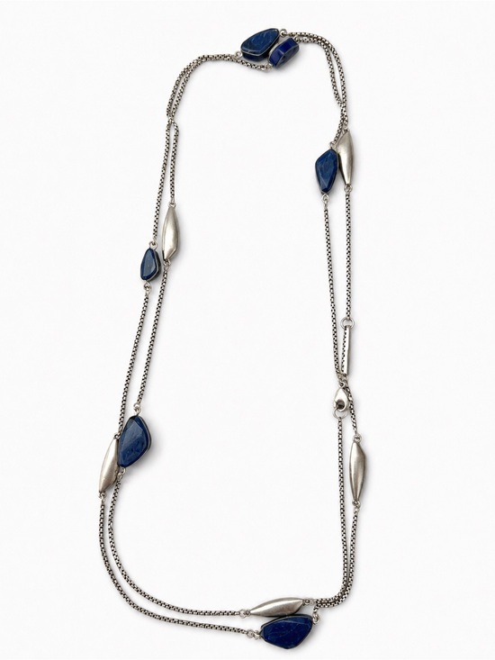 Kendra Scott Jewelry - Kendra Scott Silver Multi-Strand Lapis Blue Pendant Necklace